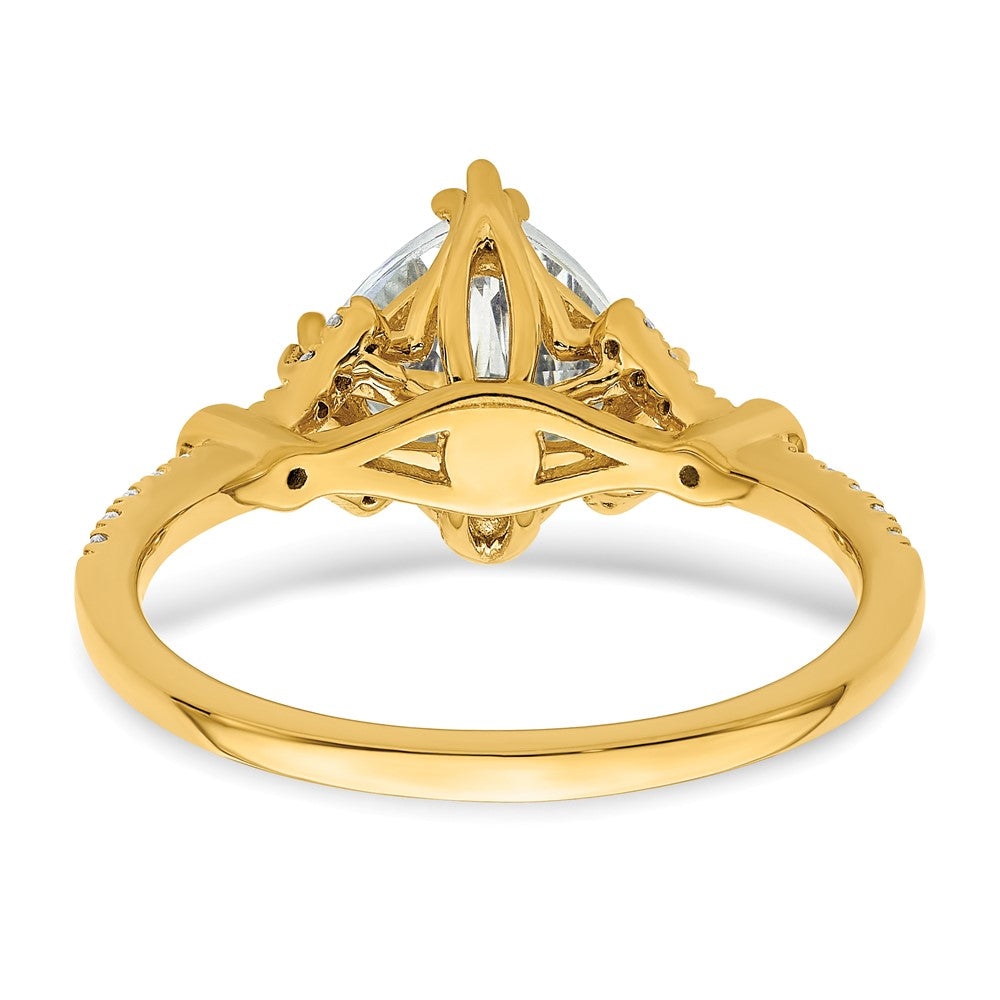 1.50ct. CZ Solid Real 14k Polish 1 1/2ct Cushion Engagement Dia Ring