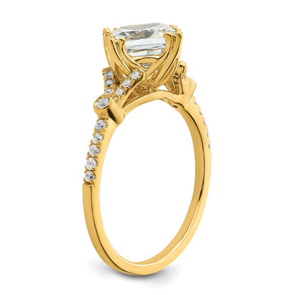 1.50ct. CZ Solid Real 14k Polish 1 1/2ct Cushion Engagement Dia Ring