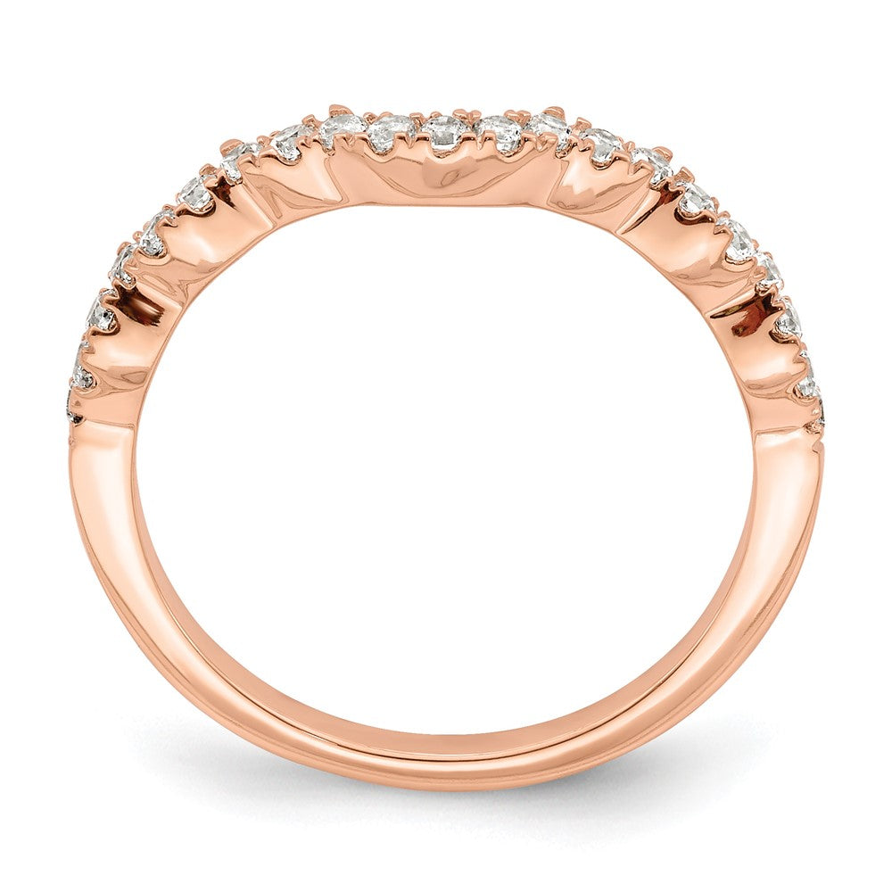 14k Rose Gold 1/5 Ct. Lab Grown Diamond VS/SI+ G+ Wedding Band Ring