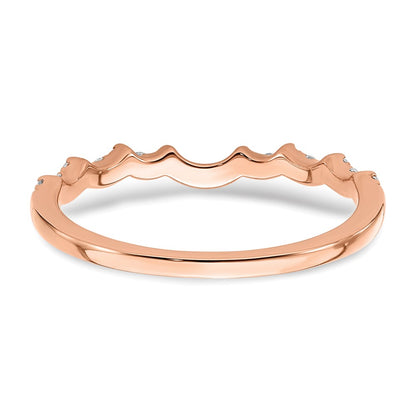 14k Rose Gold 1/5 Ct. Lab Grown Diamond VS/SI+ G+ Wedding Band Ring