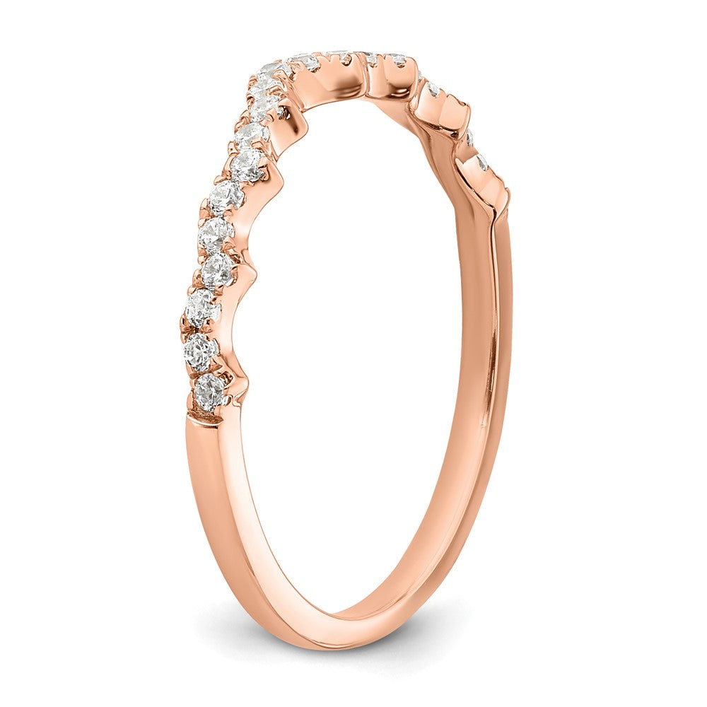 14k Rose Gold 1/5 Ct. Lab Grown Diamond VS/SI+ G+ Wedding Band Ring