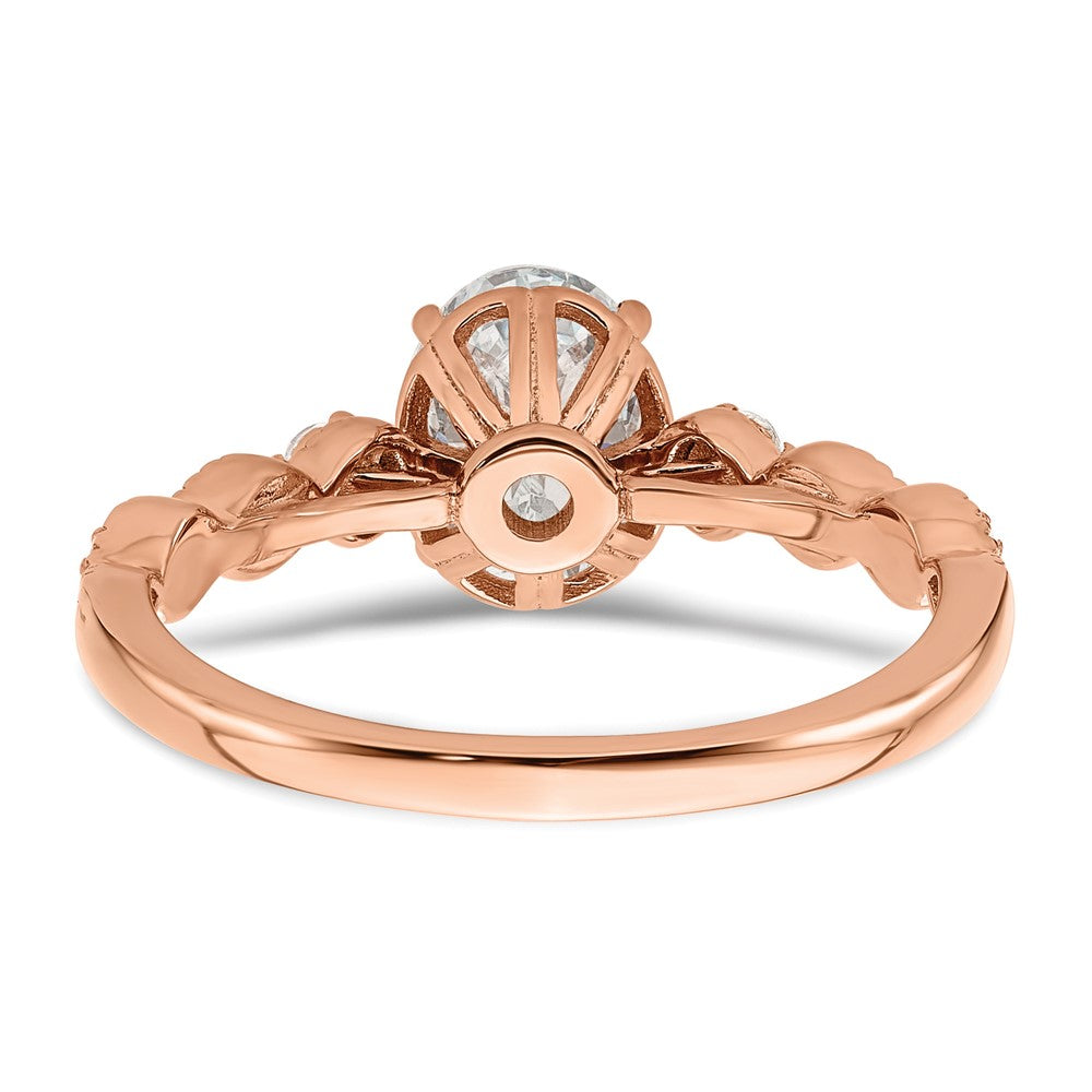 14k Rose Gold 1/8 Ct. Lab Grown Diamond VS/SI+ G+ 1 Ct. Center Oval Semi Mount Engagement Ring