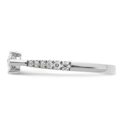 14K White Gold East West (Holds 3/4 Carat (9.2X5.00mm) Marquise Center) 1/5 Diamond Semi Mount Engagement Ring