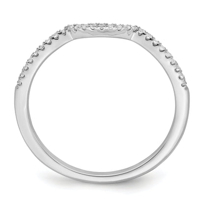 14K White Gold 1/15 Carat Diamond Contoured Complete Wedding Band