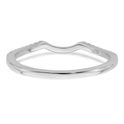 14K White Gold 1/15 Carat Diamond Contoured Complete Wedding Band