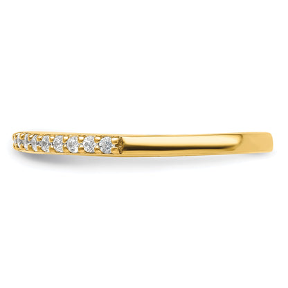 14K Yellow Gold 1/6 Carat Diamond Contoured Complete Wedding Band