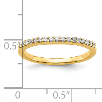 14K Yellow Gold 1/6 Carat Diamond Contoured Complete Wedding Band