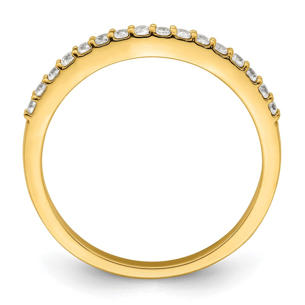 14K Yellow Gold 1/5 carat Diamond Contoured Complete Wedding Band Ring