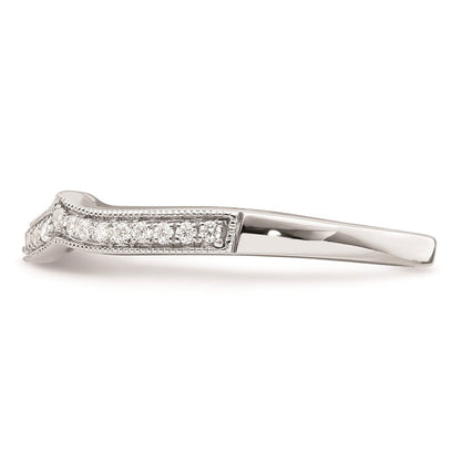 0.12 Ct. Natural Diamond 14k White Polish Matching Wedding Wedding Band Ring (Custom Order)