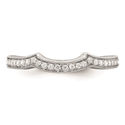 0.12 Ct. Natural Diamond 14k White Polish Matching Wedding Wedding Band Ring (Custom Order)