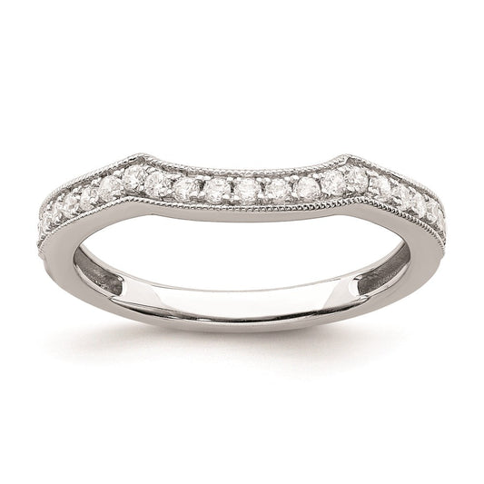 0.12 Ct. Natural Diamond 14k White Polish Matching Wedding Wedding Band Ring (Custom Order)