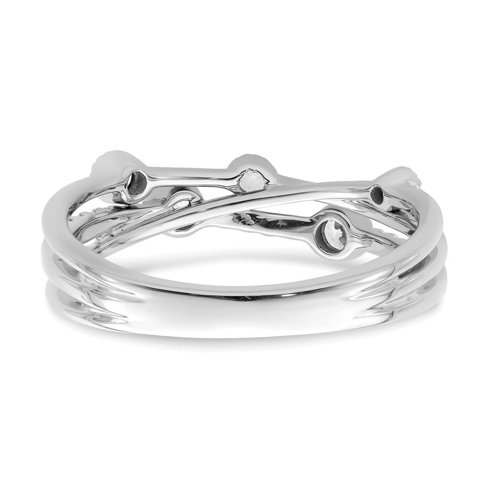 14k White Gold 1/4 Ct. Lab Grown Diamond VS/SI+ G+ Complete Criss Cross Ring