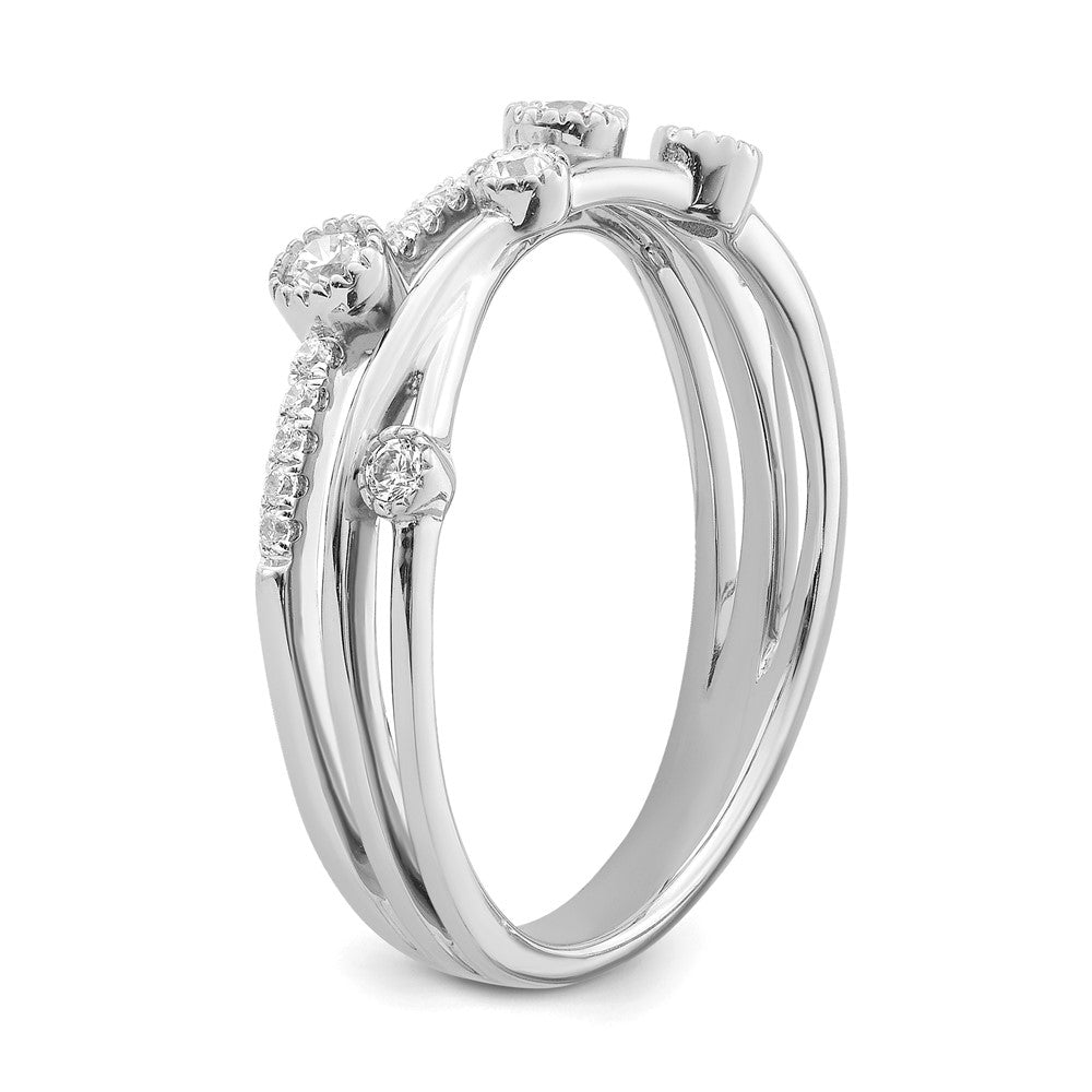 14k White Gold 1/4 Ct. Lab Grown Diamond VS/SI+ G+ Complete Criss Cross Ring