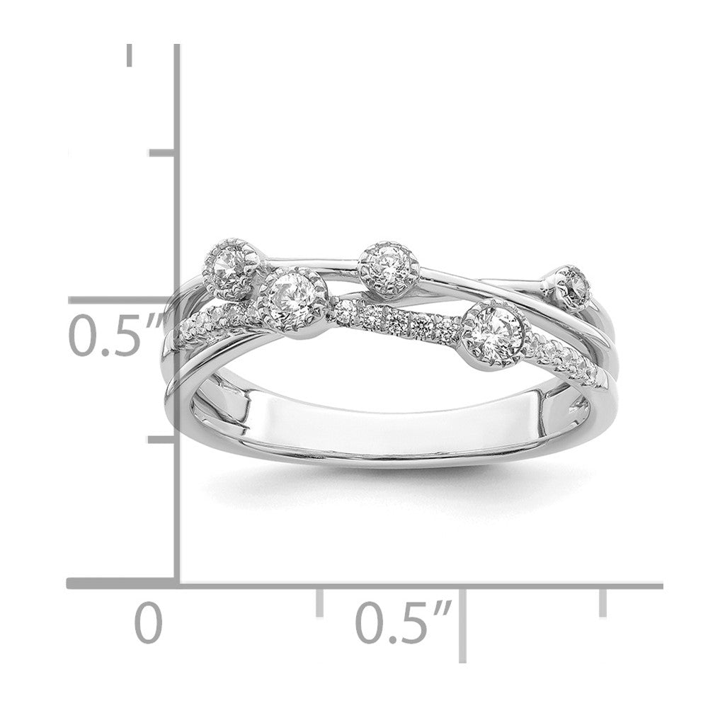 14k White Gold 1/4 Ct. Lab Grown Diamond VS/SI+ G+ Complete Criss Cross Ring