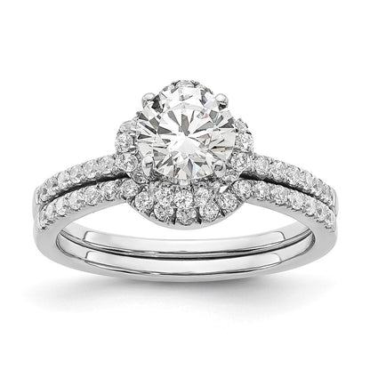 14K White Gold Lab Grown Diamond VS/SI+ G+ Round Engagement. Ring