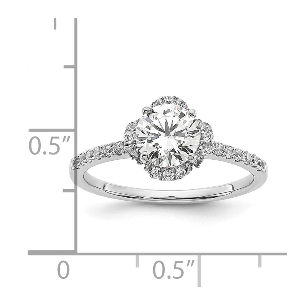 14K White Gold Lab Grown Diamond VS/SI+ G+ Round Semi-Mount Eng. Rin