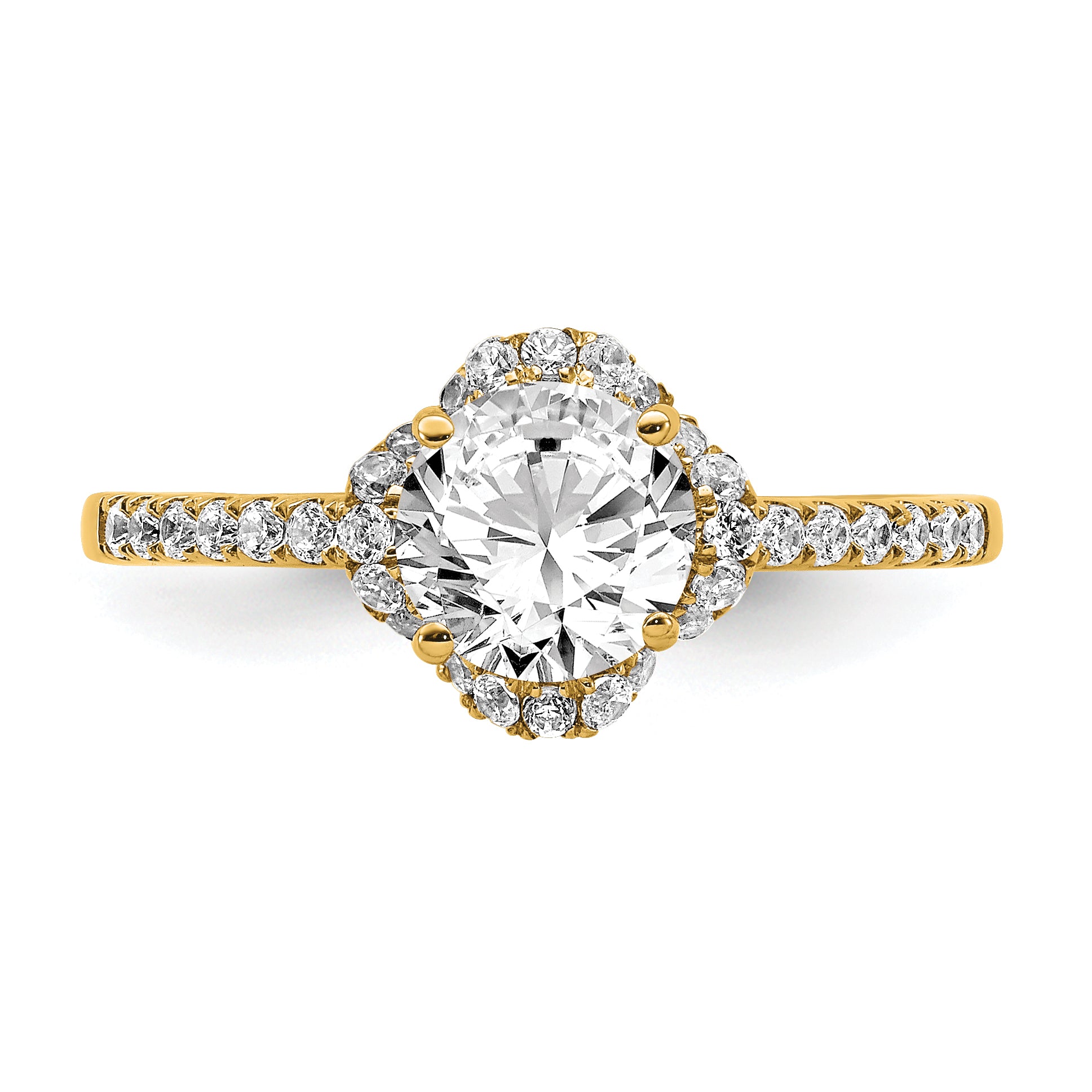 14k Yellow Gold Lab Grown Diamond VS/SI+ G+ Round Engagement. Ring