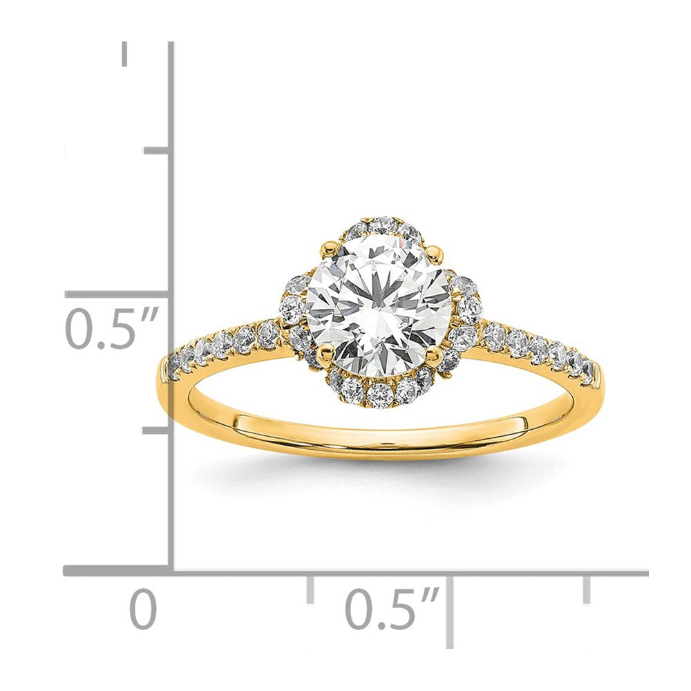 14k Yellow Gold Lab Grown Diamond VS/SI FGH Round Engagement. Ring