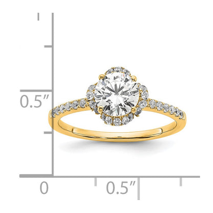 14k Yellow Gold Lab Grown Diamond VS/SI FGH Round Engagement. Ring
