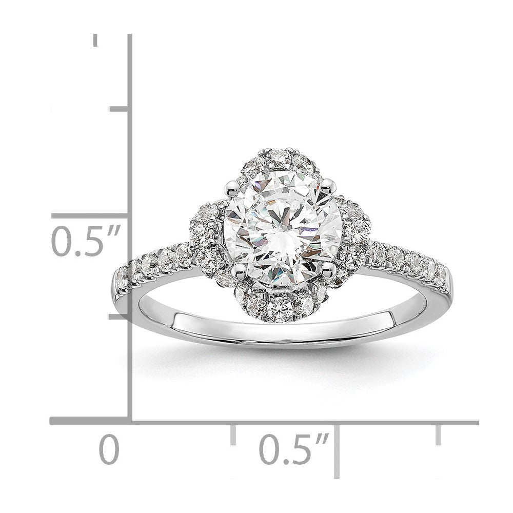 14K White Gold Lab Grown Diamond VS/SI+ G+ Round Engagement. Ring
