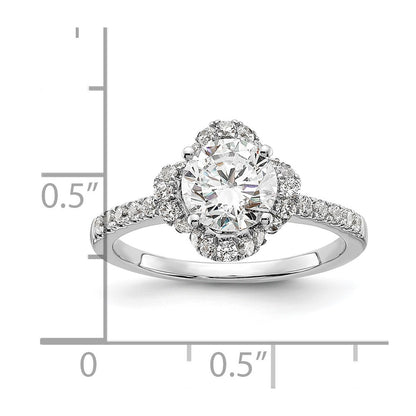 14K White Gold Lab Grown Diamond VS/SI+ G+ Round Engagement. Ring