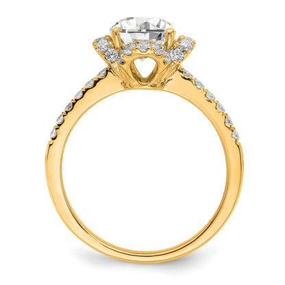 14k Yellow Gold Lab Grown Diamond VS/SI+ G+ Round Engagement. Ring
