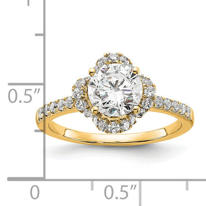 14k Yellow Gold Lab Grown Diamond VS/SI+ G+ Round Engagement. Ring