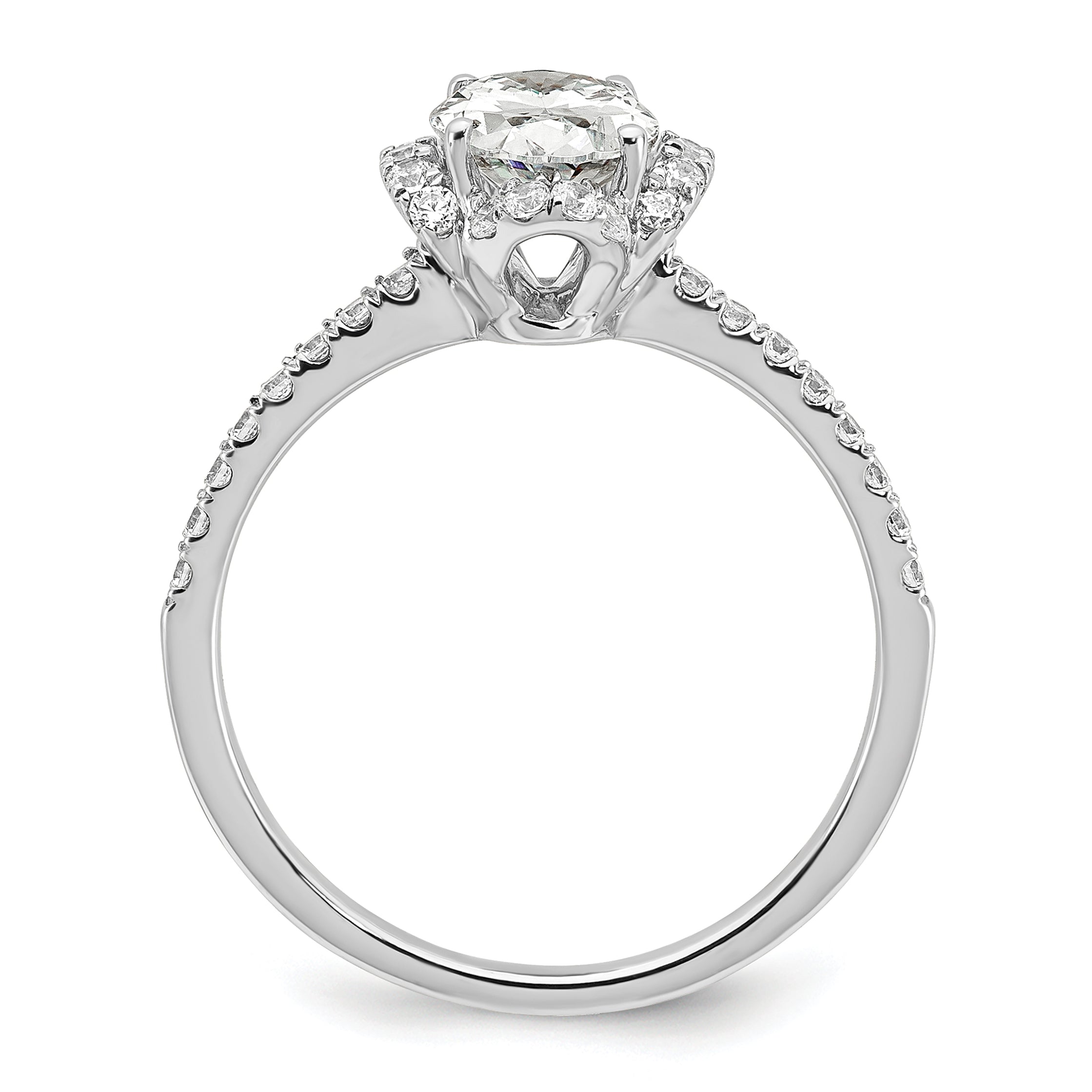 14K White Gold Lab Grown Diamond VS/SI+ G+ Oval Engagement. Ring