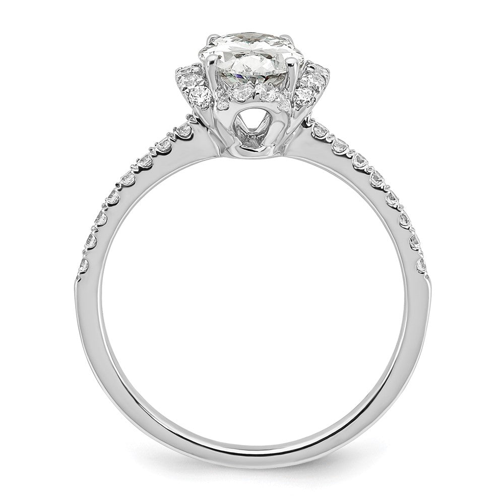 14K White Gold Lab Grown Diamond VS/SI+ G+ Oval Semi-Mount Eng. Ring