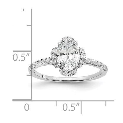 14K White Gold Lab Grown Diamond VS/SI+ G+ Oval Semi-Mount Eng. Ring