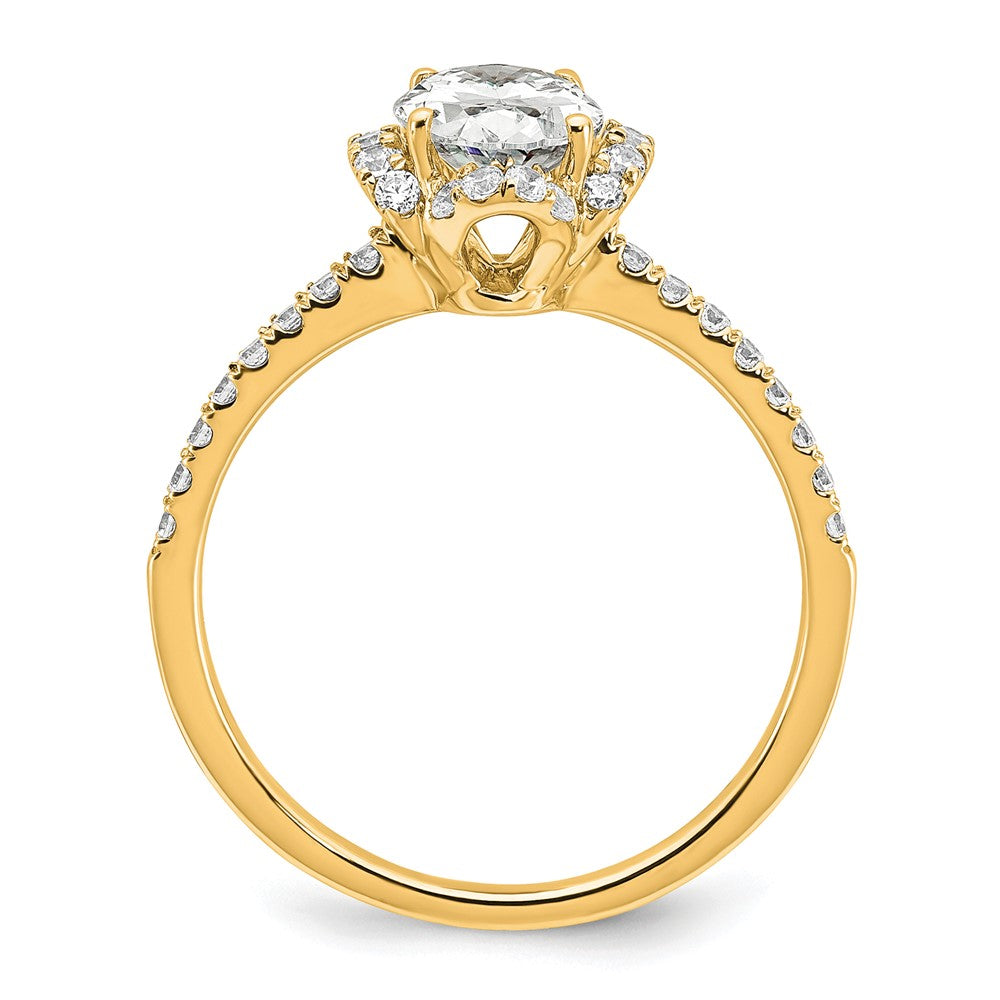 14k Yellow Gold Certified Lab Grown Diamond VS/SI FGH Oval Engagement. Ring