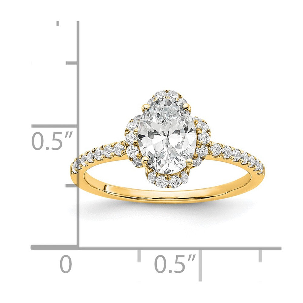 14k Yellow Gold Lab Grown Diamond VS/SI FGH Oval Engagement. Ring