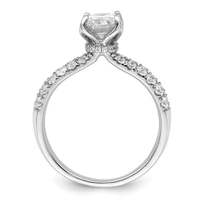 14k White Gold 5/8 Ct. Lab Grown Diamond VS/SI+ G+ 1 Ct. Center Oval Engagement Ring