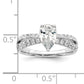 14k White Gold 5/8 Ct. Lab Grown Diamond VS/SI+ G+ 1 Ct. Center Pear Engagement Ring