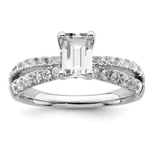14K White Gold Lab Grown Diamond VS/SI+ G+ Semi-Mount Eng. Ring