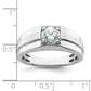 14k White Gold 1 Ct. Lab Grown Diamond VS/SI+ G+ Satin and Polished Men's Ring