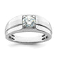 14k White Gold 1 Ct. Lab Grown Diamond VS/SI+ G+ Satin and Polished Men's Ring