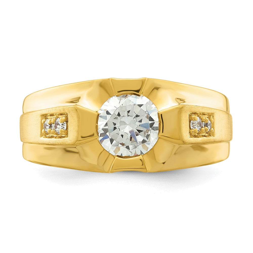 10k Yellow Gold 1/15 Ct. Lab Grown Diamond VS/SI+ G+ Semi Mount Men's Ring