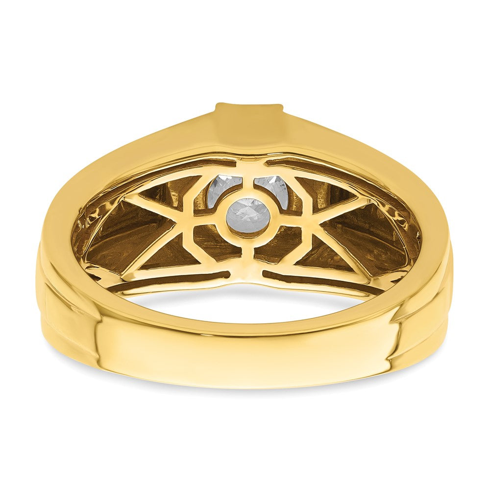 10k Yellow Gold 1/15 Ct. Lab Grown Diamond VS/SI+ G+ Semi Mount Men's Ring