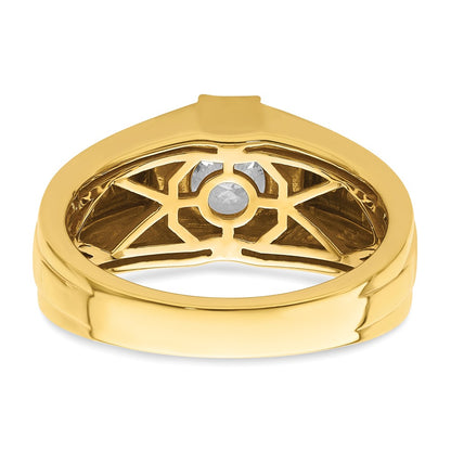 14k Yellow Gold 1/15 Ct. Lab Grown Diamond VS/SI+ G+ Semi Mount Men's Ring