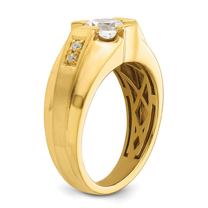 14k Yellow Gold 1/15 Ct. Lab Grown Diamond VS/SI+ G+ Semi Mount Men's Ring