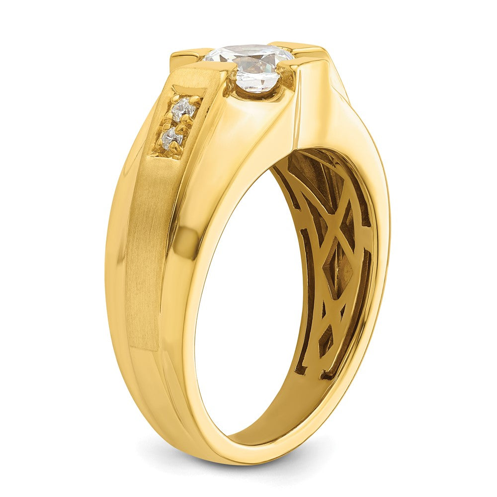 10k Yellow Gold 1/15 Ct. Lab Grown Diamond VS/SI+ G+ Semi Mount Men's Ring