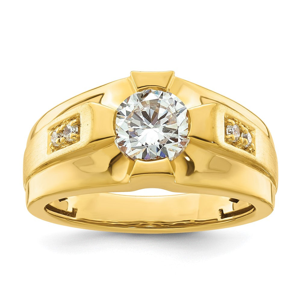 14k Yellow Gold 5/8 Ct. Lab Grown Diamond VS/SI+ G+ Certified Complete Men's Ring