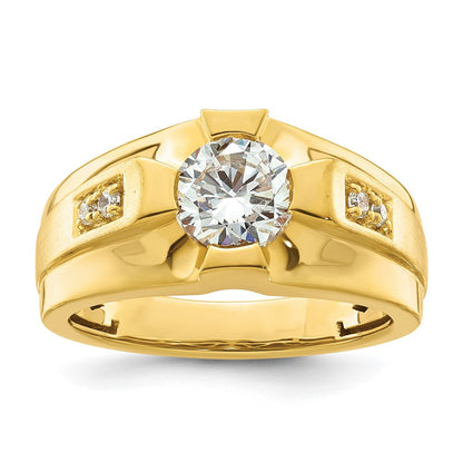 10k Yellow Gold 1/15 Ct. Lab Grown Diamond VS/SI+ G+ Semi Mount Men's Ring