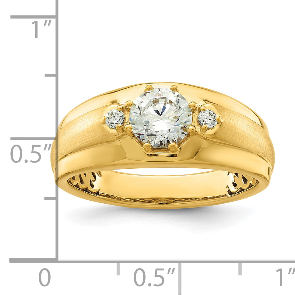 14k Yellow Gold 1/15 Ct. Lab Grown Diamond VS/SI+ G+ Men's Ring