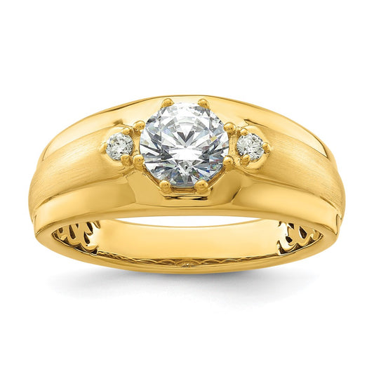 14k Yellow Gold 1/15 Ct. Lab Grown Diamond VS/SI+ G+ Men's Ring