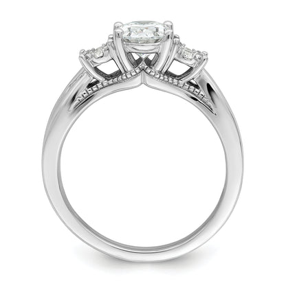 14k White Gold 1/5 Ct. Lab Grown Diamond VS/SI+ G+ 1 Ct. Center Oval Engagement Ring