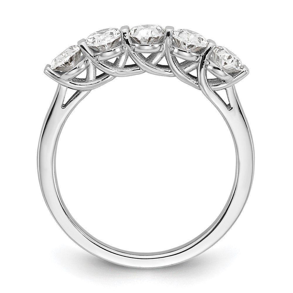 14K White Gold True Origin 1 2/3 Carat Lab Grown Diamond Vs D E F Complete Five Stone Oval Ring
