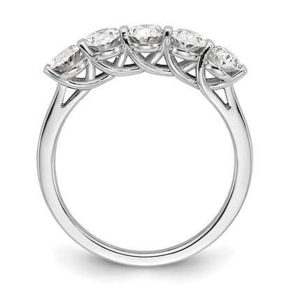 14K White Gold True Origin 1 2/3 Carat Lab Grown Diamond Vs D E F Complete Five Stone Oval Ring