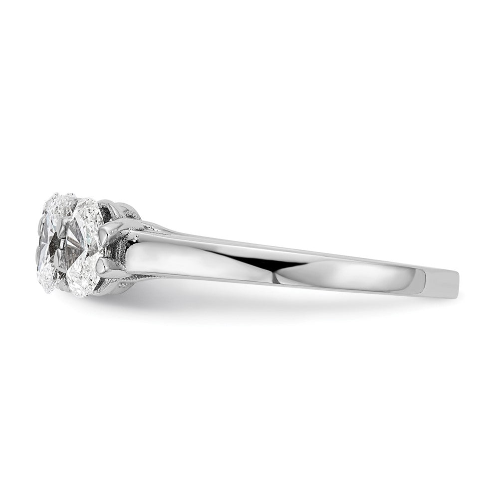 14K White Gold True Origin 1 2/3 Carat Lab Grown Diamond Vs D E F Complete Five Stone Oval Ring